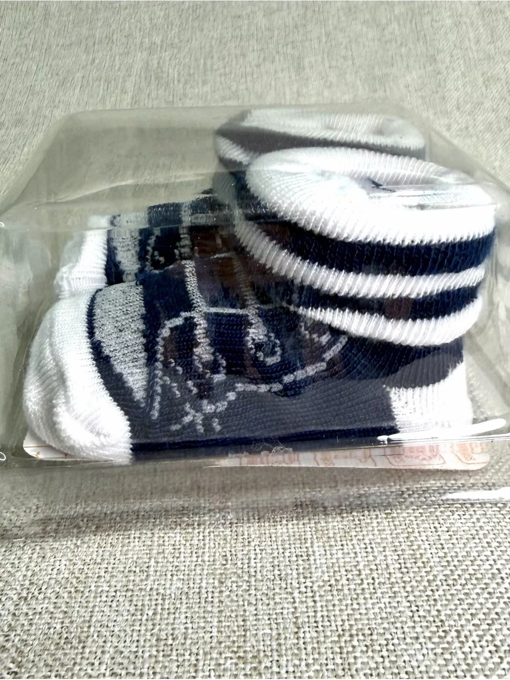 Swiggles Navy and White Baby Sock Booties